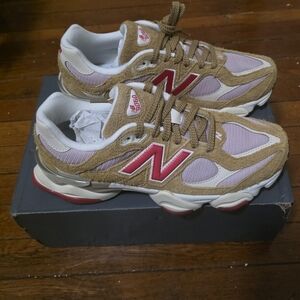 New Balance' Brige & Pink Athletic Sneakers, 9.5 Mens 11 Womens